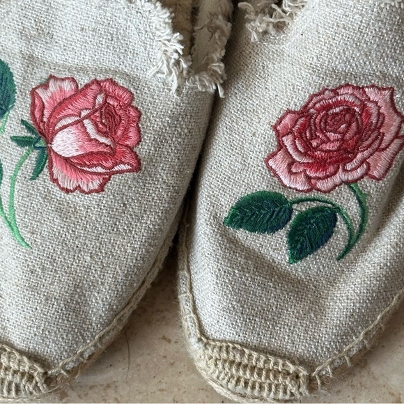 Soludos Vogue Exclusive Beige Rose Espadrille Sandals Mules Size 9.5 - Picture 7 of 11